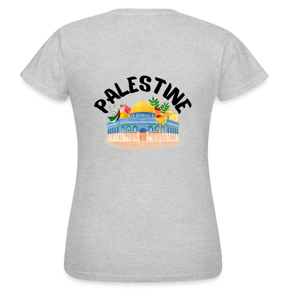 T-shirt Femme - PALESTINE - gris chiné