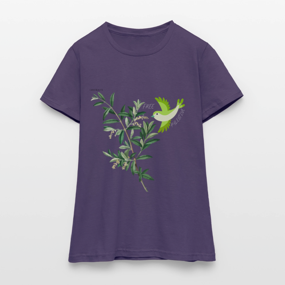 T-shirt Femme - Oiseau - violet foncé
