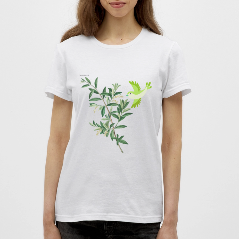 T-shirt Femme - Oiseau - blanc