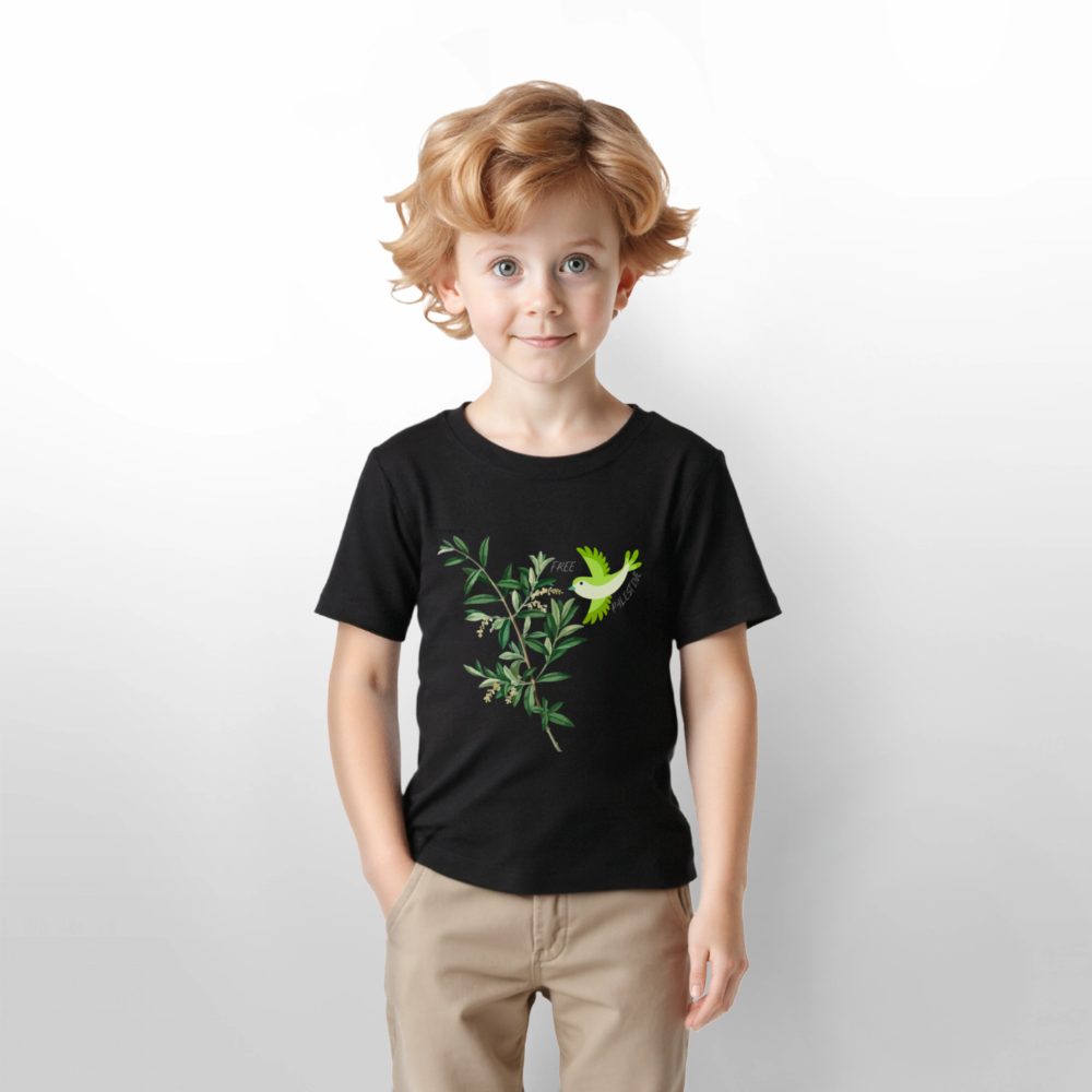 T-shirt bio Enfant - Oiseau - noir