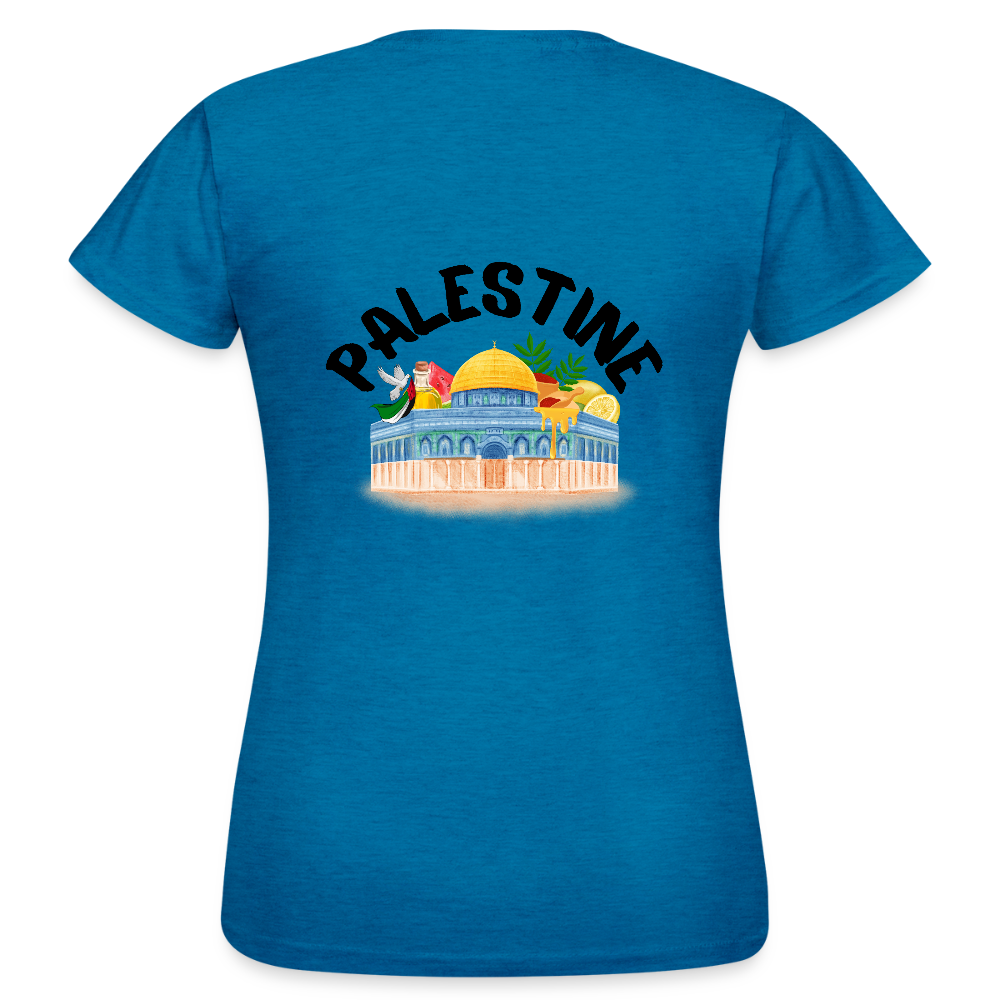 T-shirt Femme - PALESTINE - bleu saphir antique chiné