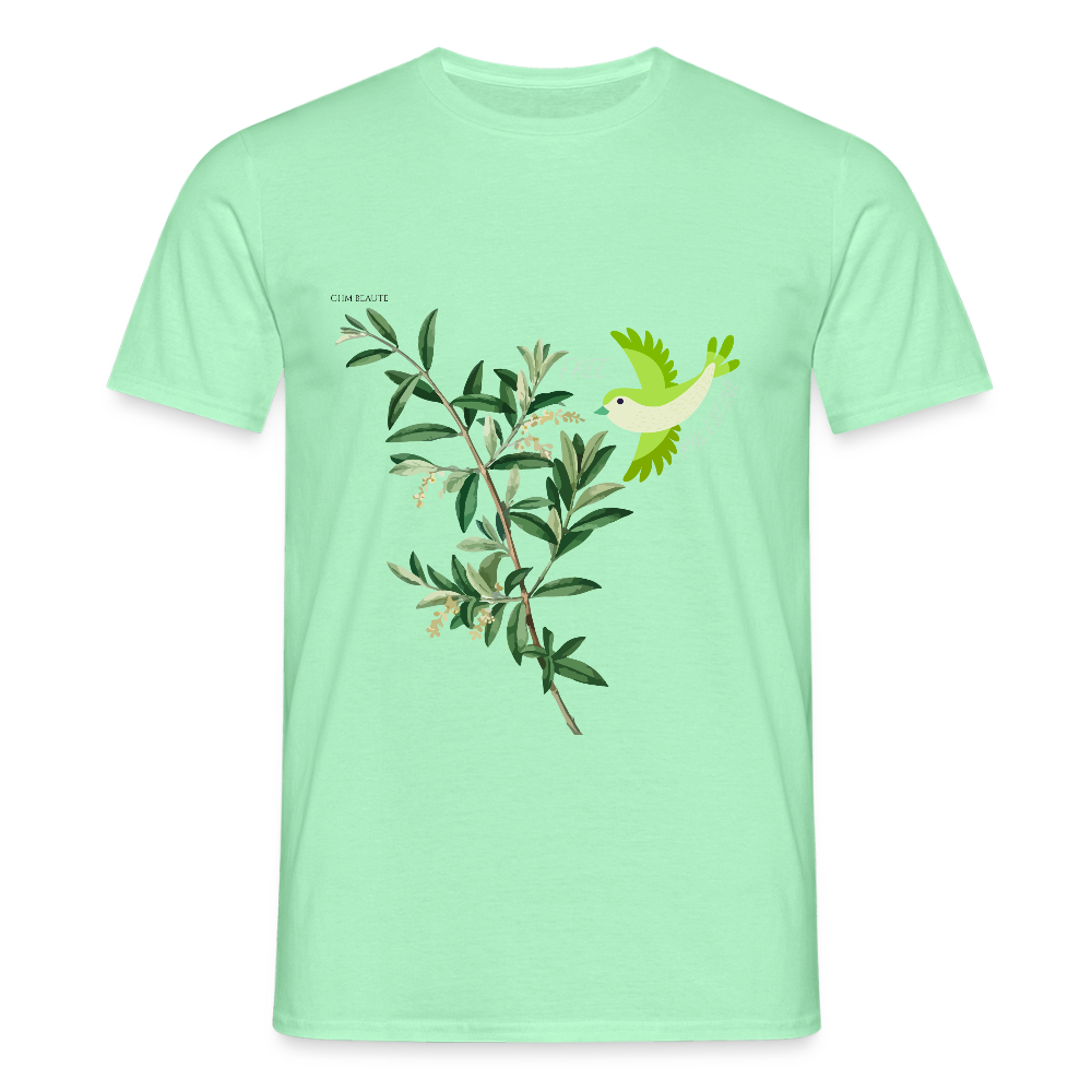 T-shirt Homme - Oiseau - vert menthe