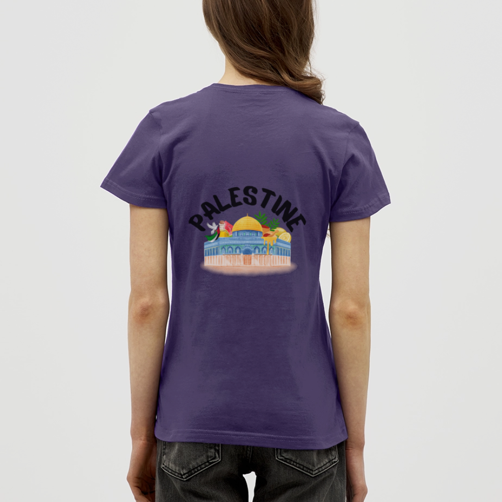 T-shirt Femme - PALESTINE - violet foncé