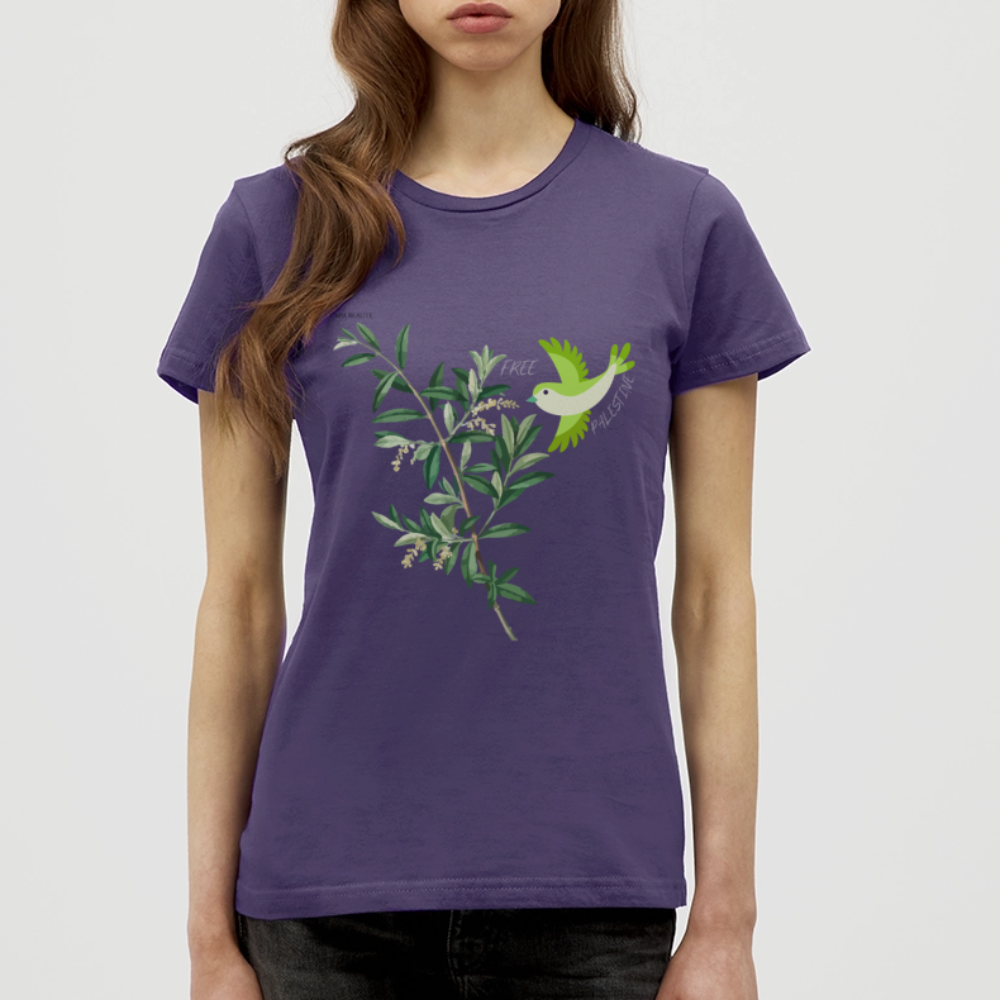 T-shirt Femme - Oiseau - violet foncé