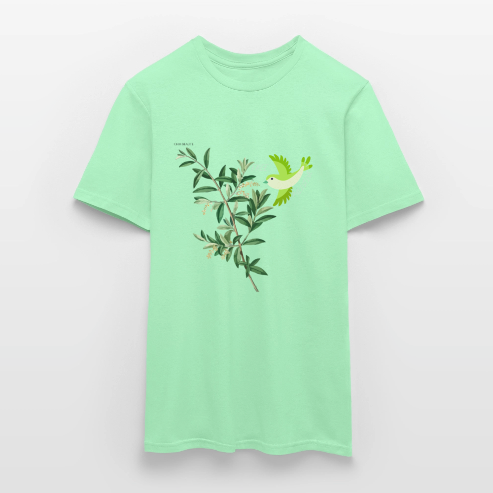 T-shirt Homme - Oiseau - vert menthe
