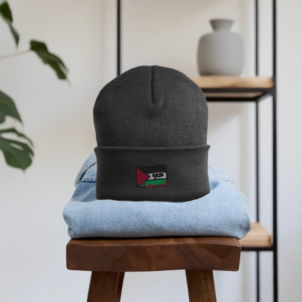 Bonnet - Amour (brodée) - gris anthracite