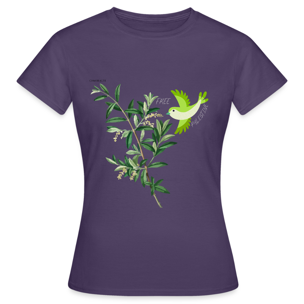 T-shirt Femme - Oiseau - violet foncé