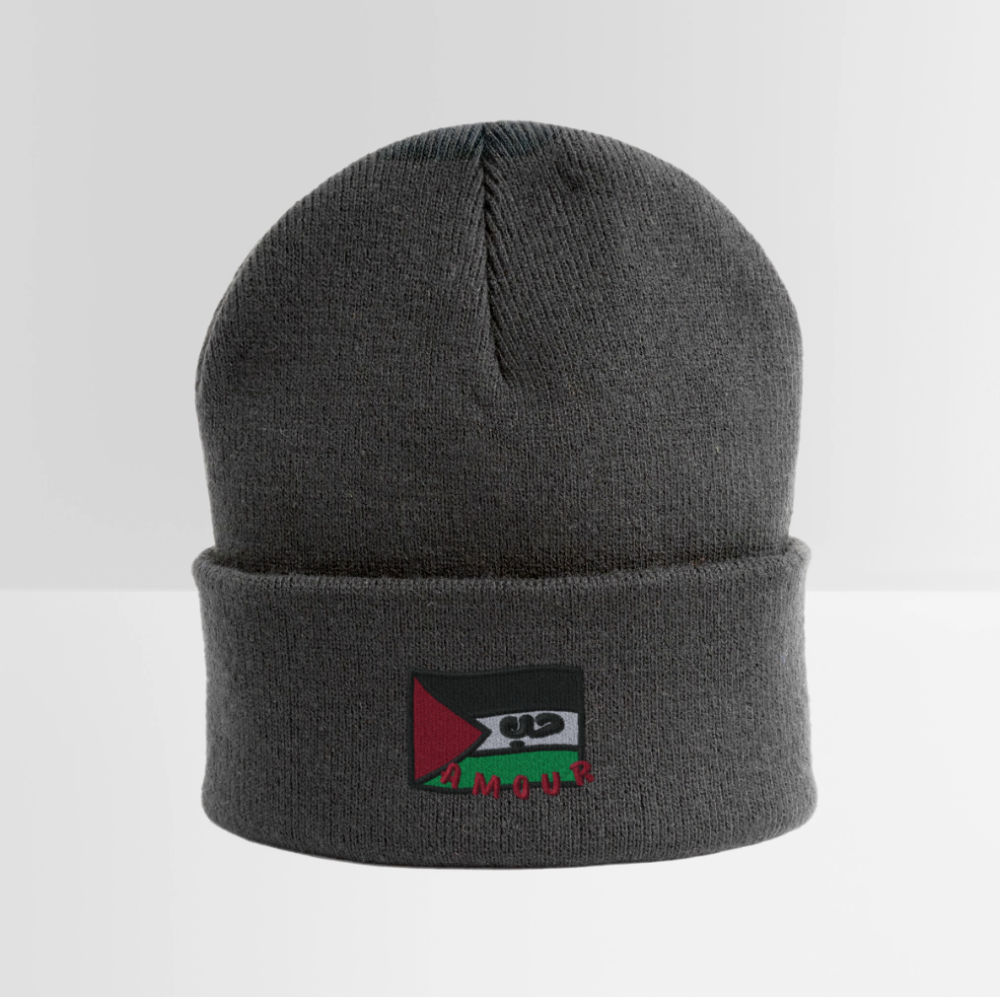 Bonnet - Amour (brodée) - gris anthracite