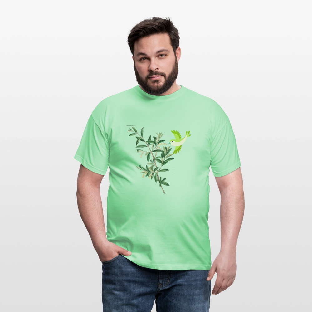 T-shirt Homme - Oiseau - vert menthe