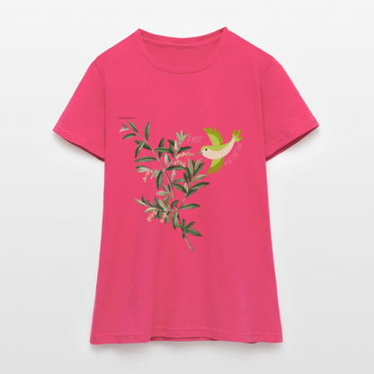 T-shirt Femme - Oiseau - rose azalée