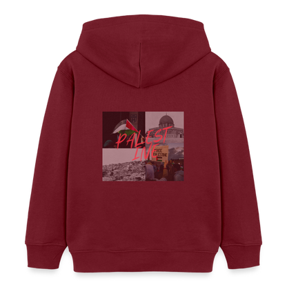 Sweat à capuche bio - bordeaux