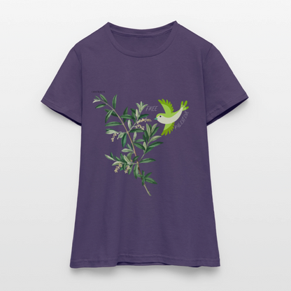 T-shirt Femme - Oiseau - violet foncé
