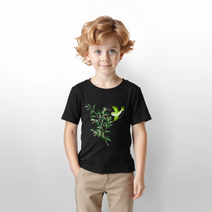 T-shirt bio Enfant - Oiseau - noir