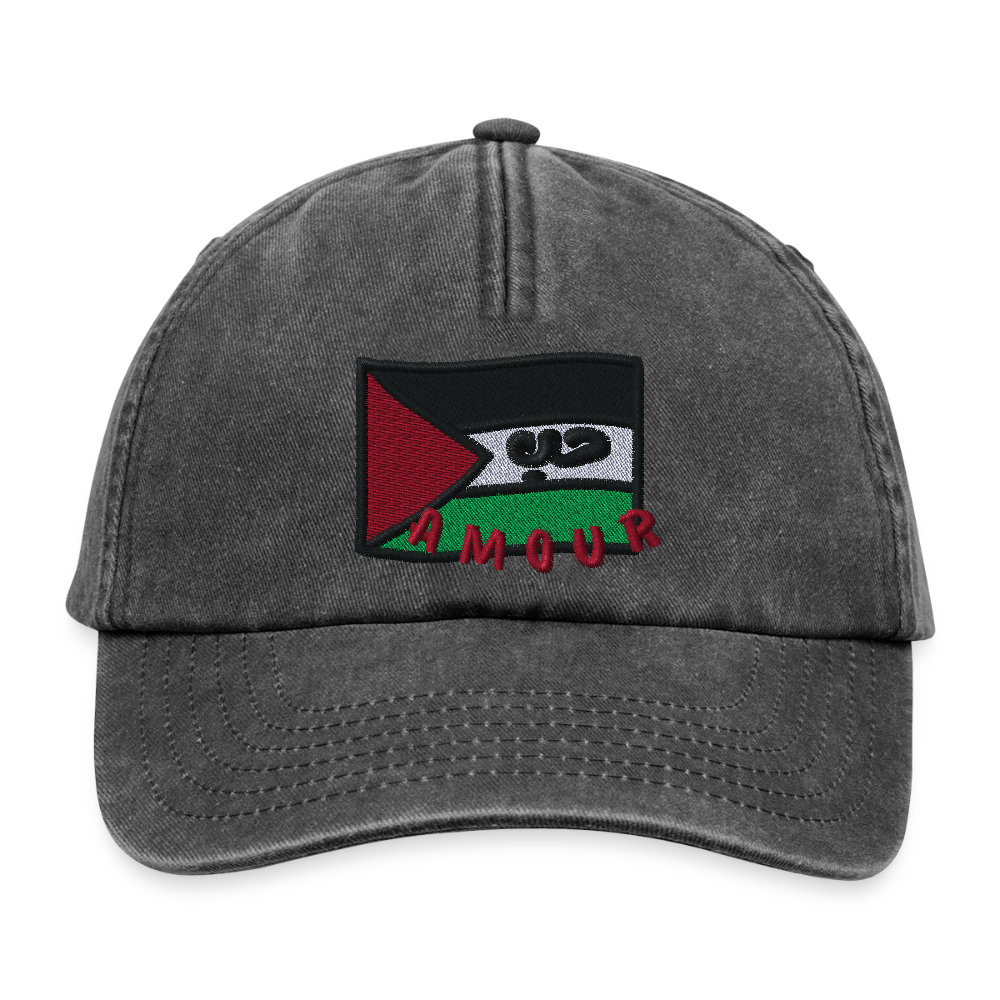 Casquette - Amour (brodée) - noir vintage