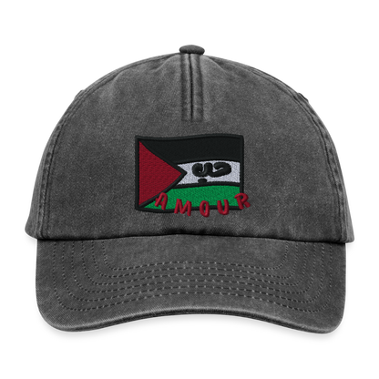 Casquette - Amour (brodée) - noir vintage