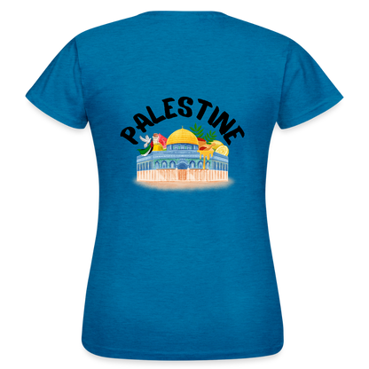 T-shirt Femme - PALESTINE - bleu saphir antique chiné