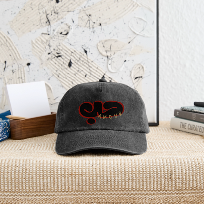 Casquette  - Amour - noir vintage