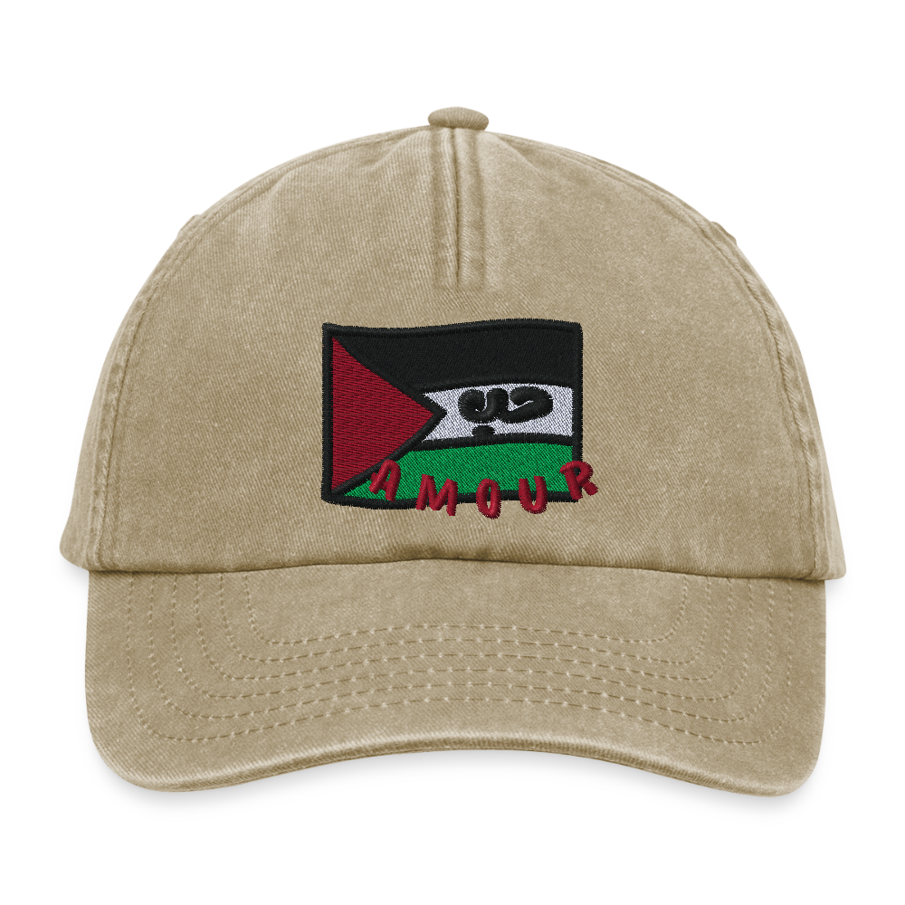Casquette - Amour (brodée) - beige vintage