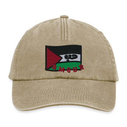 Casquette - Amour (brodée) - beige vintage