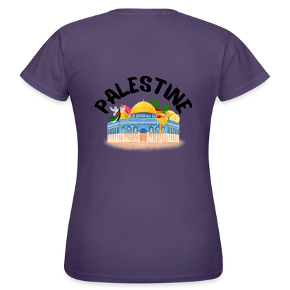 T-shirt Femme - PALESTINE - violet foncé
