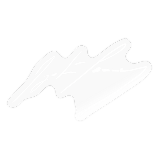 Autocollant signature blanche - brillant transparent