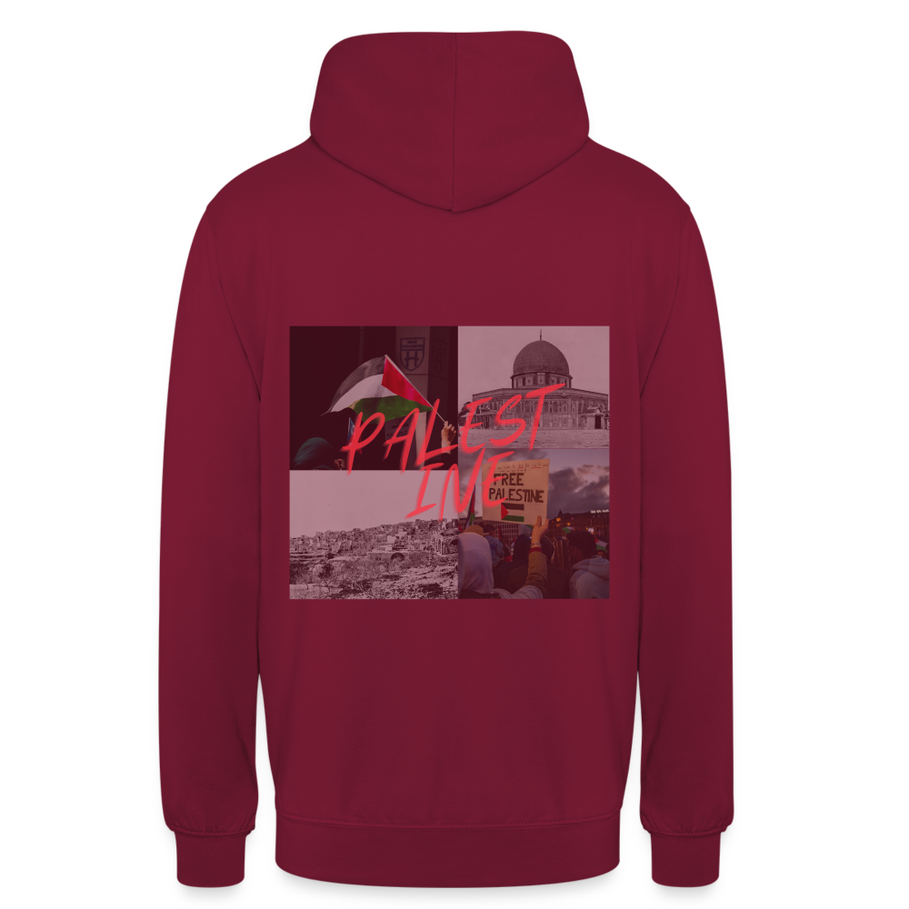 Sweat-shirt à capuche unisexe - bordeaux