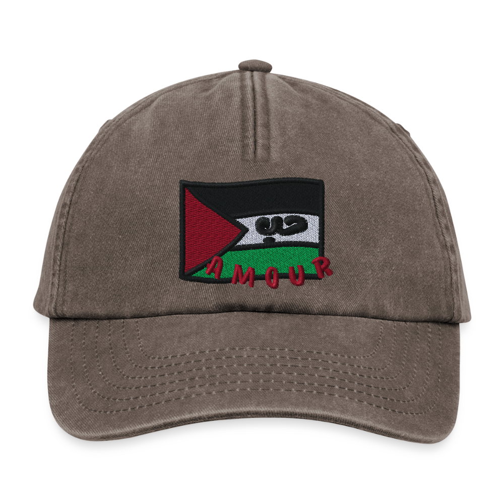Casquette - Amour (brodée) - marron vintage