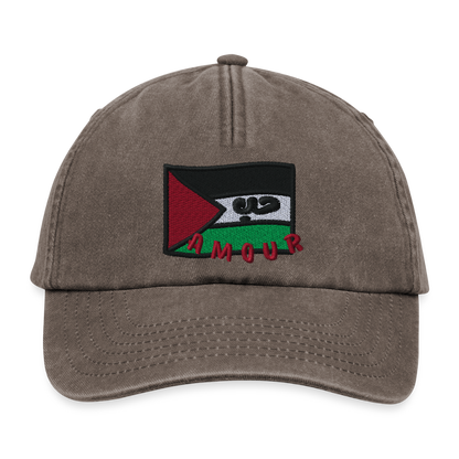 Casquette - Amour (brodée) - marron vintage