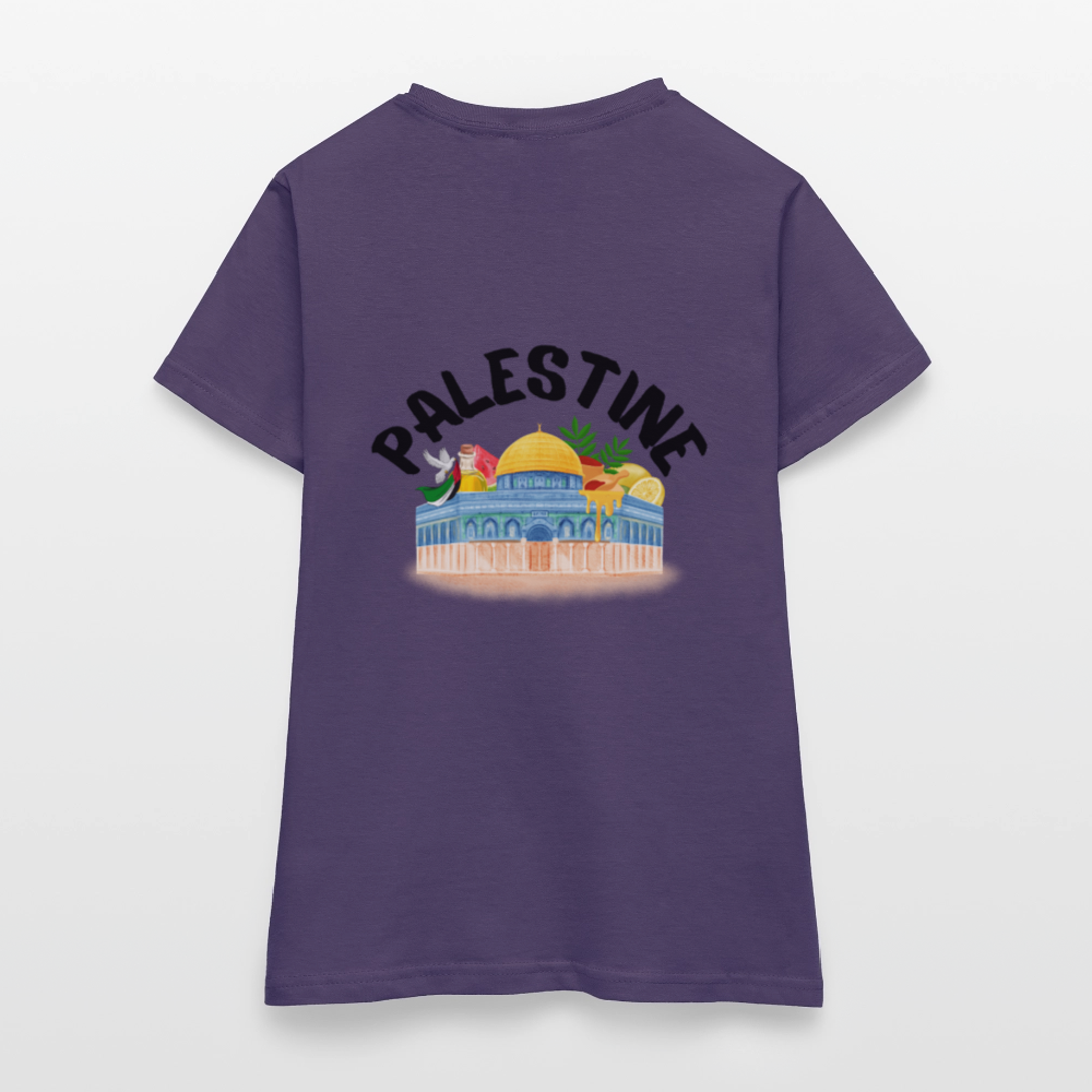 T-shirt Femme - PALESTINE - violet foncé