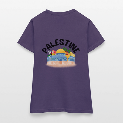 T-shirt Femme - PALESTINE - violet foncé