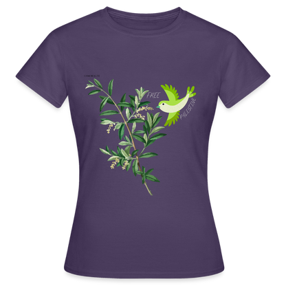 T-shirt Femme - Oiseau - violet foncé