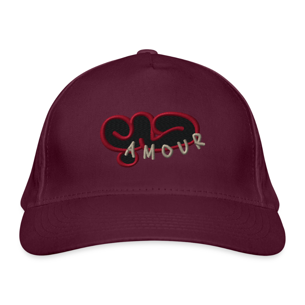 Casquette classique bio - Amour - bordeaux 