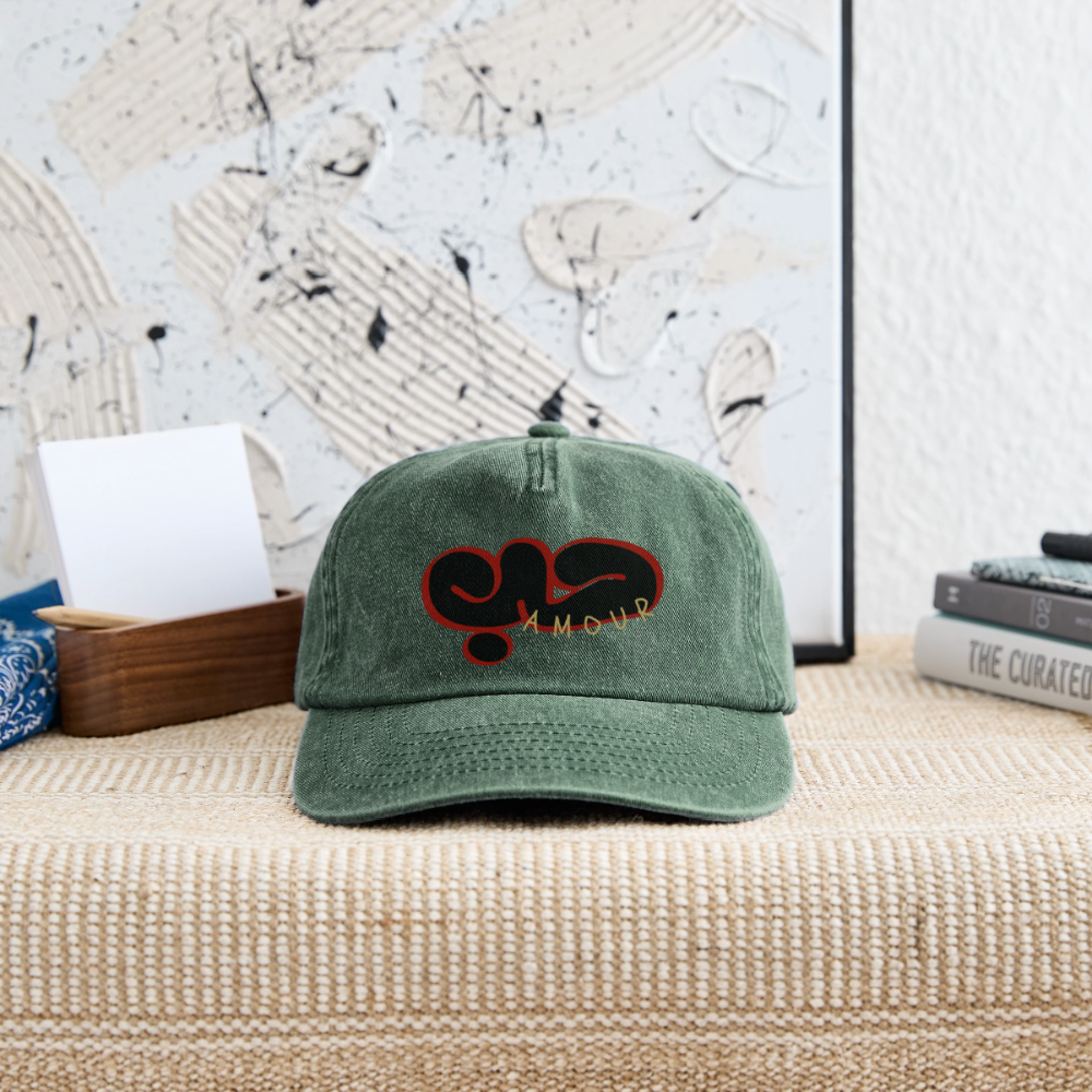 Casquette  - Amour - vert bouteille vintage 