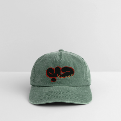 Casquette  - Amour - vert bouteille vintage 