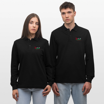 Polo à manches longues bio - Amour - noir
